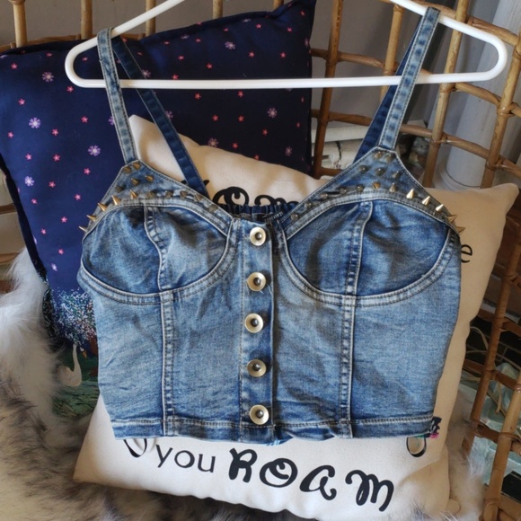 denim bustier top forever 21